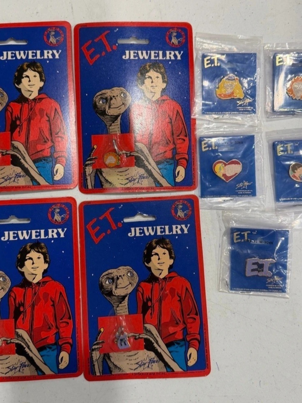 Vintage 1982 E.T. Elliott Enamel Pendant & Charms Star Power Lot 9pc new
